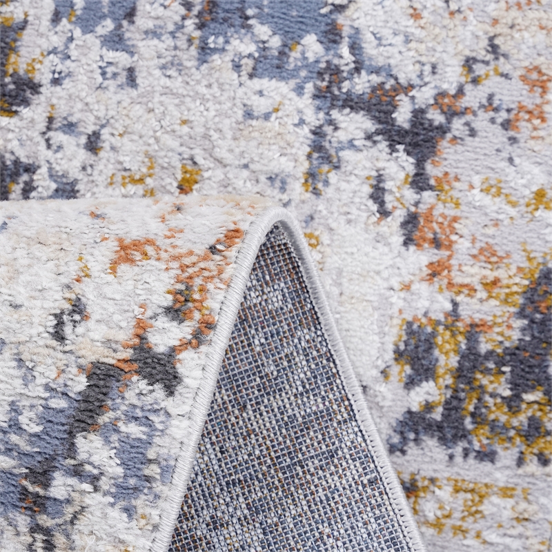 Bunyan Collection Traditional Vintage Ivory/Blue Area Rug (2'2'' x 8')