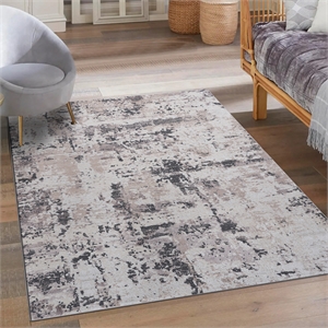 bunyan collection traditional vintage cream/brown area rug (7'9'' x 10')