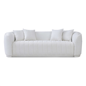 thirst mid century modern luxury tight back boucle couch in white