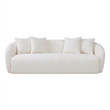 Lidar Modern Japandi Style Tight Back Boucle Fabric Couch in Cream