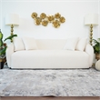 Lidar Modern Japandi Style Tight Back Boucle Fabric Couch in Cream