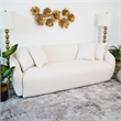 Lidar Modern Japandi Style Tight Back Boucle Fabric Couch in Cream