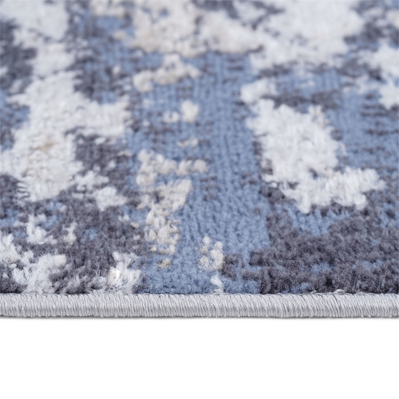 Bunyan Collection Traditional Vintage Gray/Denim Area Rug (2'2'' x 8')