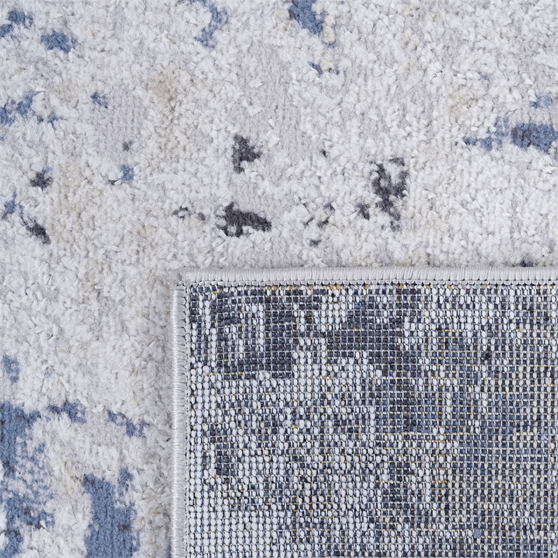 Bunyan Collection Traditional Vintage Gray/Denim Area Rug (2'2'' x 8')