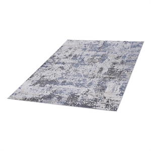 bunyan collection traditional vintage gray/denim area rug (2'2'' x 8')