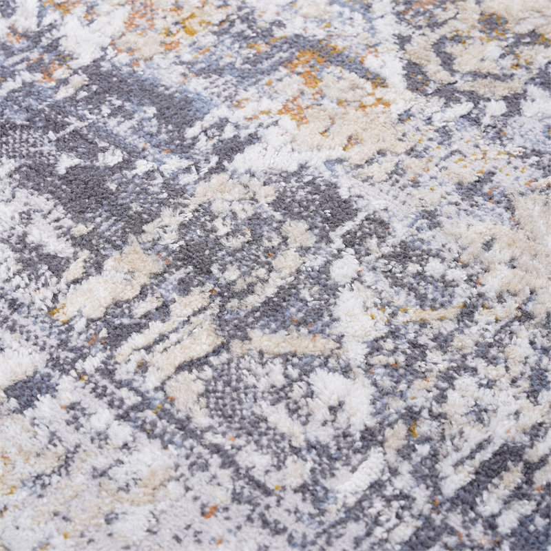 Bunyan Collection Traditional Vintage Gray Multi Size Area Rug (5'3'' x 7'6'')