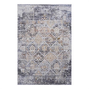 bunyan collection traditional vintage gray multi size area rug (5'3'' x 7'6'')