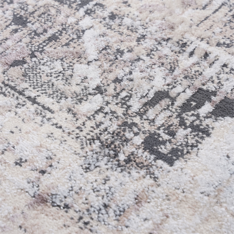 Bunyan Collection Traditional Vintage Cream/Anthracite Area Rug (5'3'' x 7'6'')