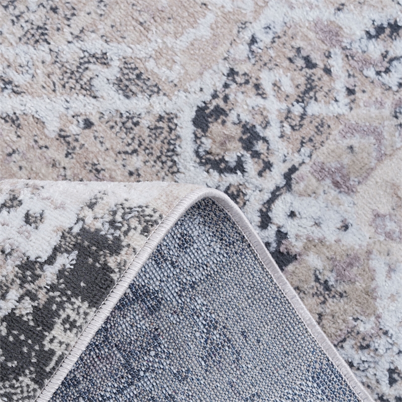 Bunyan Collection Traditional Vintage Cream/Anthracite Area Rug (5'3'' x 7'6'')