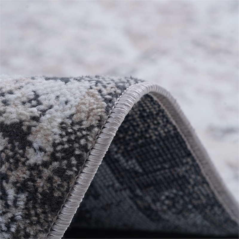 Bunyan Collection Traditional Vintage Cream/Anthracite Area Rug (5'3'' x 7'6'')