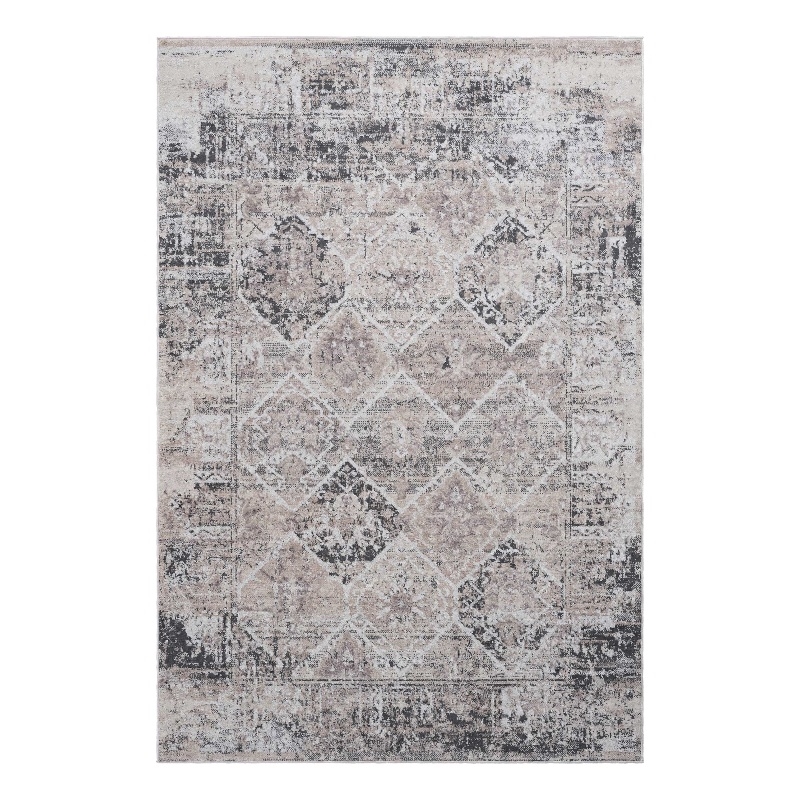 Bunyan Collection Traditional Vintage Cream/Anthracite Area Rug (5'3'' x 7'6'')