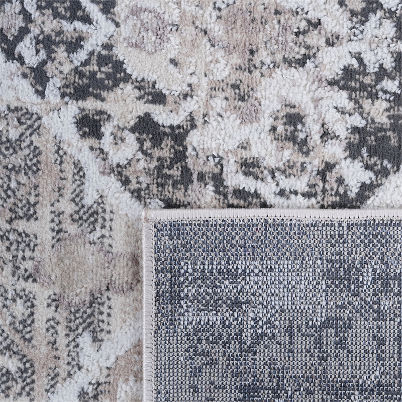Bunyan Collection Traditional Vintage Cream/Anthracite Area Rug (7'9'' x 10')