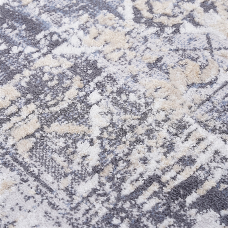 Bunyan Collection Traditional Vintage Gray/Blue Area Rug (5'3'' x 7'6'')