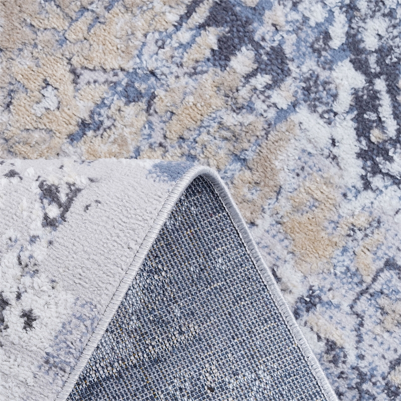 Bunyan Collection Traditional Vintage Gray/Blue Area Rug (6'7'' x 9')