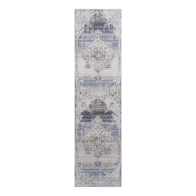 Bunyan Collection Traditional Vintage Cream/Gold Area Rug (2'2'' x 8')