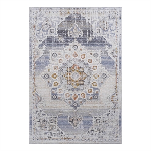 Bunyan Collection Traditional Vintage Cream/Gold Area Rug (5'3'' x 7'6'')