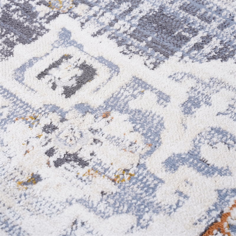 Bunyan Collection Traditional Vintage Cream/Gold Area Rug (6'7'' x 9')