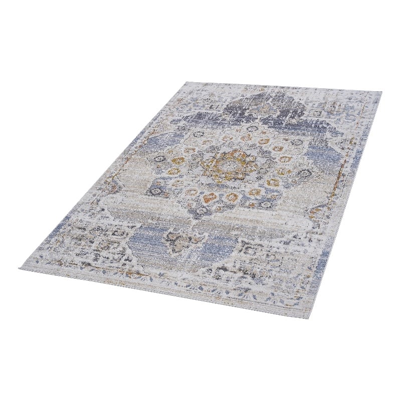 Bunyan Collection Traditional Vintage Cream/Gold Area Rug (6'7'' x 9')