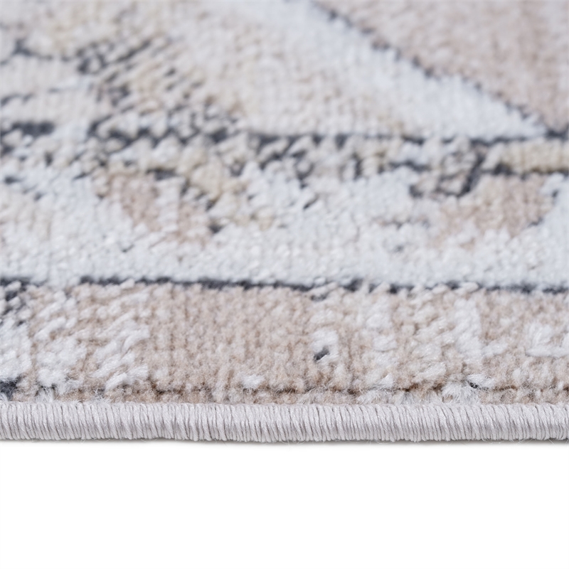 Bunyan Collection Traditional Vintage Cream/Beige Area Rug (6'7'' x 9')