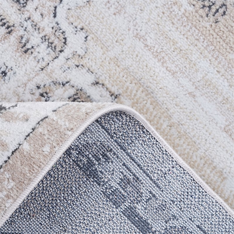 Bunyan Collection Traditional Vintage Cream/Beige Area Rug (6'7'' x 9')