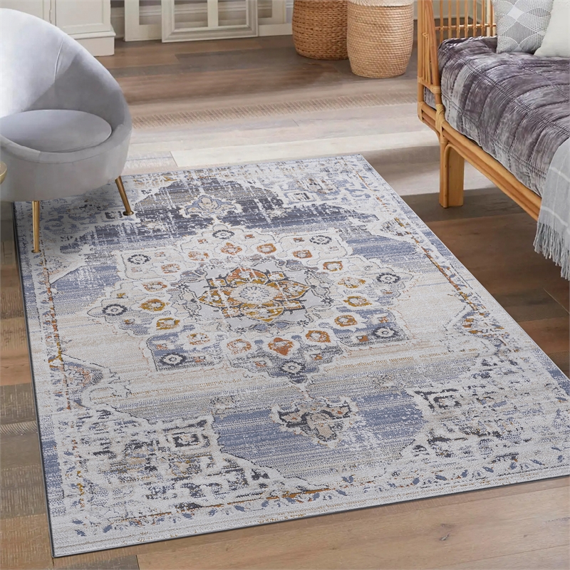 Bunyan Collection Traditional Vintage Cream/Beige Area Rug (7'9'' x 10')