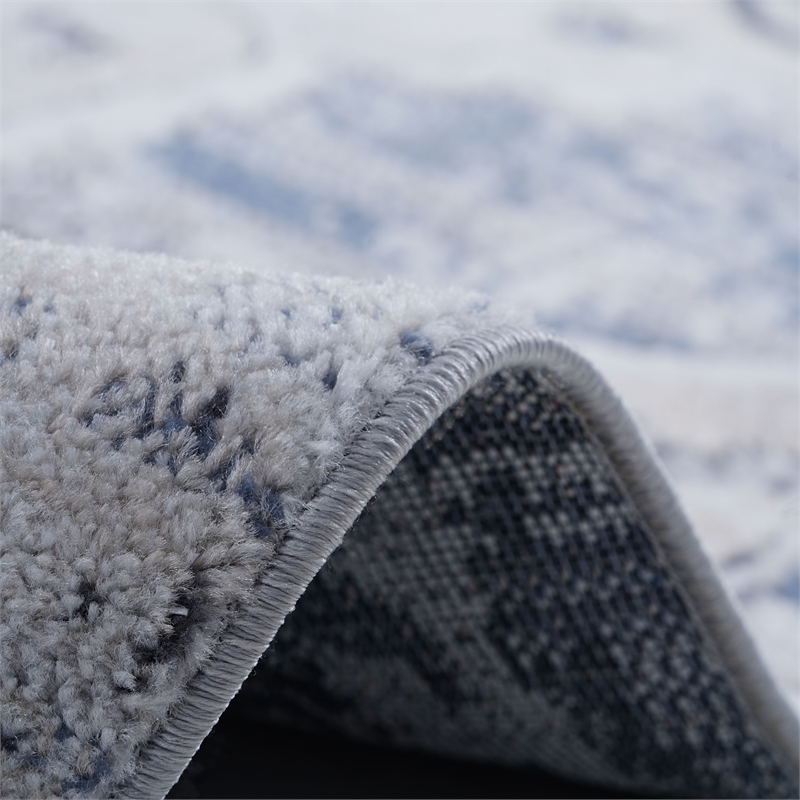 Bunyan Collection Traditional Vintage Cream/Blue Area Rug (7'9'' x 10')