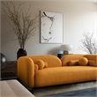 Bodur Japandi Style Luxury Modern Gold Boucle Fabric Curvy Arm Couch