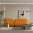 Bodur Japandi Style Luxury Modern Gold Boucle Fabric Curvy Arm Couch