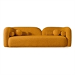 Bodur Japandi Style Luxury Modern Gold Boucle Fabric Curvy Arm Couch