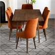 Admire Mid Century Modern Solid Wood Walnut 7 Piece Furniture Set