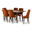 Admire Mid Century Modern Solid Wood Walnut 7 Piece Furniture Set
