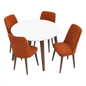 palm modern solid wood walnut dining room&kitchen table and 4 chair set