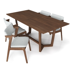 roland modern dining room&kitchen solid wood walnut table and chairs for 4