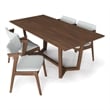Roland Modern Dining Room&Kitchen Solid Wood Walnut Table and Chairs for 4