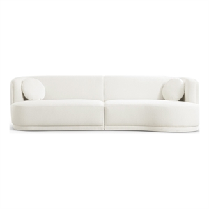 palaris japandi style luxury modern boucle cream fabric curvy couch