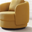 Perto Mid Century Modern Dark Yellow Fabric Accent Armchair