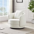 Perto Mid Century Modern Ivory Fabric Accent Armchair