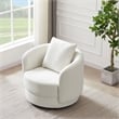 Perto Mid Century Modern Ivory Fabric Accent Armchair