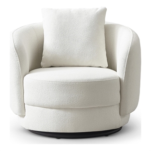 perto luxury mid century modern french ivory fabric boucle accent armchair
