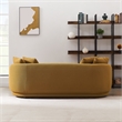 Perten Japandi Mid-Century  Living Room Dark Yellow Fabric Sofa