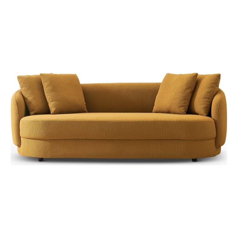 lærer Børns dag metrisk Perten Japandi Mid-Century Living Room Dark Yellow Fabric Sofa