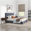 Elda Mid Century Modern Gray Velvet Upholstered King Platform Bed
