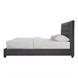 Elda Mid Century Modern Gray Velvet Upholstered King Platform Bed
