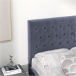 Elda Mid Century Modern Gray Velvet Upholstered Queen Platform Bed