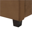 Elda Mid Century Modern Cognac Tan Velvet Upholstered King Platform Bed