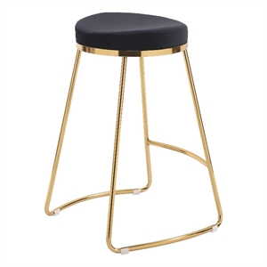 bergman luxury modern black velvet upholstered kitchen counter gold metal stool