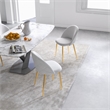 Waterbury Mid-Century Boucle Fabric Dining Chairs in Cream (Set of 2)