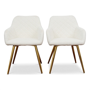 julien modern furniture style cream boucle fabric dining chairs (set of 2)
