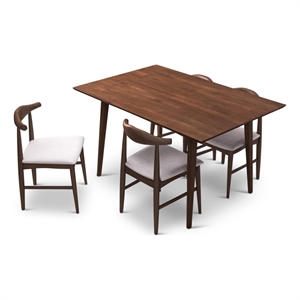 adir modern solid wood walnut dining room&kitchen table and chair set of 4
