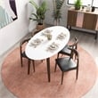 Aslan Modern Solid Wood Walnut Oval Dining Table and Chair Furniture Set for 4
